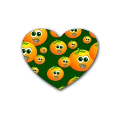 Seamless Orange Pattern Rubber Coaster (heart)  by Mariart