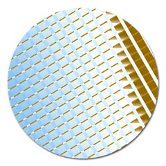 Diagonal Seamless Line Design Magnet 5  (round) by LoolyElzayat