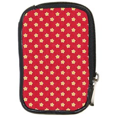 Red Hot Polka Dots Compact Camera Leather Case by WensdaiAmbrose