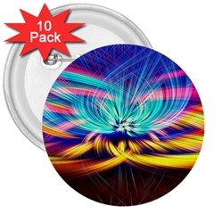 Colorful Chakra Lsd Spirituality 3  Buttons (10 Pack)  by Pakrebo