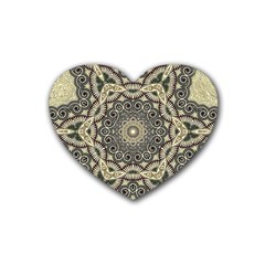 Surreal Design Graphic Pattern Rubber Coaster (heart)  by Pakrebo