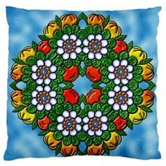 Mandala Background Colorful Pattern Large Flano Cushion Case (two Sides)