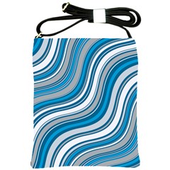 Blue Wave Surges On Shoulder Sling Bag by WensdaiAmbrose