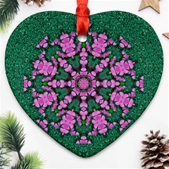 The Most Uniqe Flower Star In Ornate Glitter Ornament (heart) by pepitasart