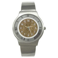 Grunge Abstract Textured Print Stainless Steel Watch