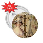 Vintage Design - Paris 2.25  Buttons (10 pack)  Front