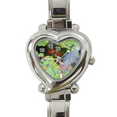 Koi Fish Pond Heart Italian Charm Watch by StarvingArtisan