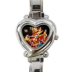 Dragon Lights Heart Italian Charm Watch by Riverwoman