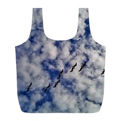 Pelicans In Flight Full Print Recycle Bag (l) by StarvingArtisan