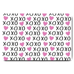 Xo Valentines Day Pattern Large Doormat  by Valentinaart