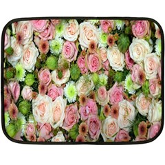 Pastel Pink Roses Fleece Blanket (mini) by retrotoomoderndesigns