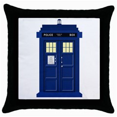 Tardis Doctor Who Time Travel Throw Pillow Case (black) by Wegoenart