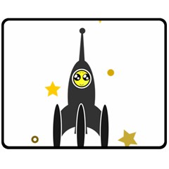 Spacecraft Star Emoticon Travel Double Sided Fleece Blanket (medium)  by Wegoenart