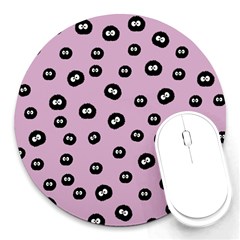 Totoro - Soot Sprites Pattern Round Mousepads by Valentinaart