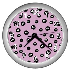 Totoro - Soot Sprites Pattern Wall Clock (silver) by Valentinaart