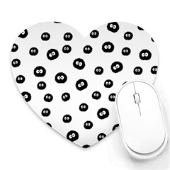 Totoro - Soot Sprites Pattern Heart Mousepads by Valentinaart