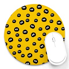 Totoro - Soot Sprites Pattern Round Mousepads by Valentinaart