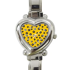 Totoro - Soot Sprites Pattern Heart Italian Charm Watch by Valentinaart