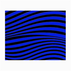 Black And Blue Linear Abstract Print Small Glasses Cloth (2-side)