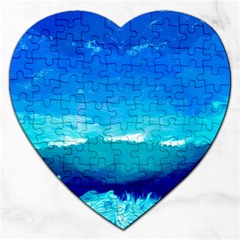 Blue Sky Artwork Drawing Painting Jigsaw Puzzle (heart) by Pakrebo