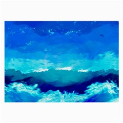 Blue Sky Artwork Drawing Painting Large Glasses Cloth (2-side)