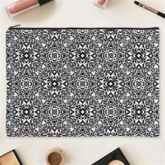 Black White Geometric Background Cosmetic Bag (xxxl) by Pakrebo