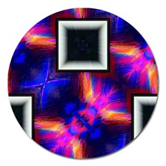 Box Abstract Frame Square Magnet 5  (round) by Pakrebo