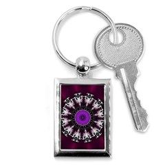 Kaleidoscope Round Circle Geometry Key Chains (rectangle)  by Pakrebo