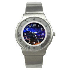 Landscape Sci Fi Alien World Stainless Steel Watch by Pakrebo