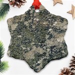 Grunge Camo Print Design Snowflake Ornament (Two Sides) Back