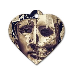 Creepy Photo Collage Artwork Dog Tag Heart (two Sides) by dflcprintsclothing