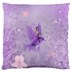 Fairy With Fantasy Bird Standard Flano Cushion Case (two Sides) by FantasyWorld7