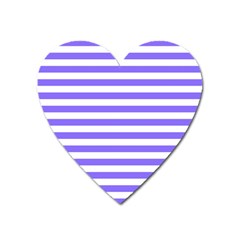 Lilac Purple Stripes Heart Magnet by snowwhitegirl