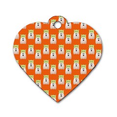 Ghost Pet Orange Dog Tag Heart (two Sides) by snowwhitegirl