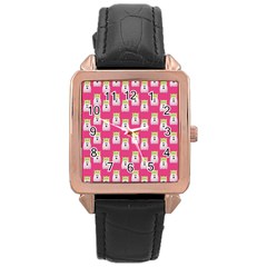 Ghost Pet Pink Rose Gold Leather Watch  by snowwhitegirl