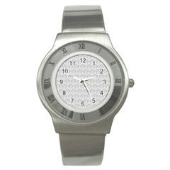Damask Grey Stainless Steel Watch by snowwhitegirl