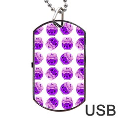 Kawaii Grape Jam Jar Pattern Dog Tag Usb Flash (two Sides)