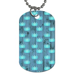 Zen Lotus Wood Wall Blue Dog Tag (two Sides)