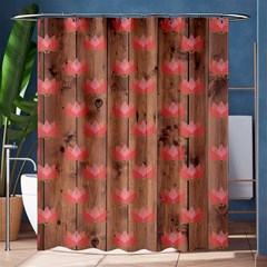 Zen Lotus Wood Wall Shower Curtain 60  X 72  (medium)  by snowwhitegirl