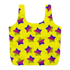 Ombre Glitter  Star Pattern Full Print Recycle Bag (l)