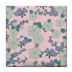 Vintage Floral Lilac Pattern Pink Tile Coasters by snowwhitegirl