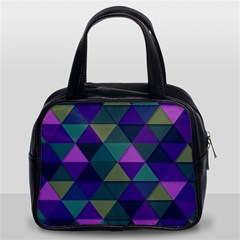 Blue Geometric Classic Handbag (two Sides)