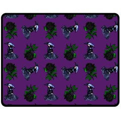 Gothic Girl Rose Purple Pattern Double Sided Fleece Blanket (medium)  by snowwhitegirl