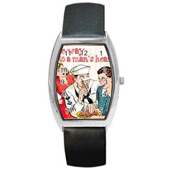 Retro Sailor Eating Cookie Barrel Style Metal Watch by snowwhitegirl