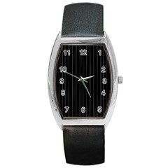 Dark Linear Abstract Print Barrel Style Metal Watch by dflcprintsclothing