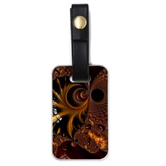 Fractal Brown Golden Intensive Luggage Tags (one Side) 