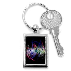 Brush Particles Music Clef Wave Key Chains (rectangle)  by Pakrebo