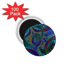 Fractal Abstract Line Wave Design 1 75  Magnets (100 Pack) 