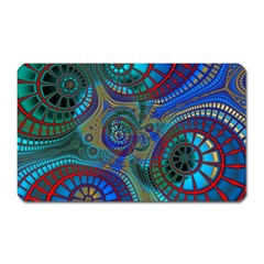Fractal Abstract Line Wave Design Magnet (rectangular) by Pakrebo