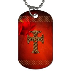 Wonderful Celtic Cross On Vintage Background Dog Tag (one Side) by FantasyWorld7